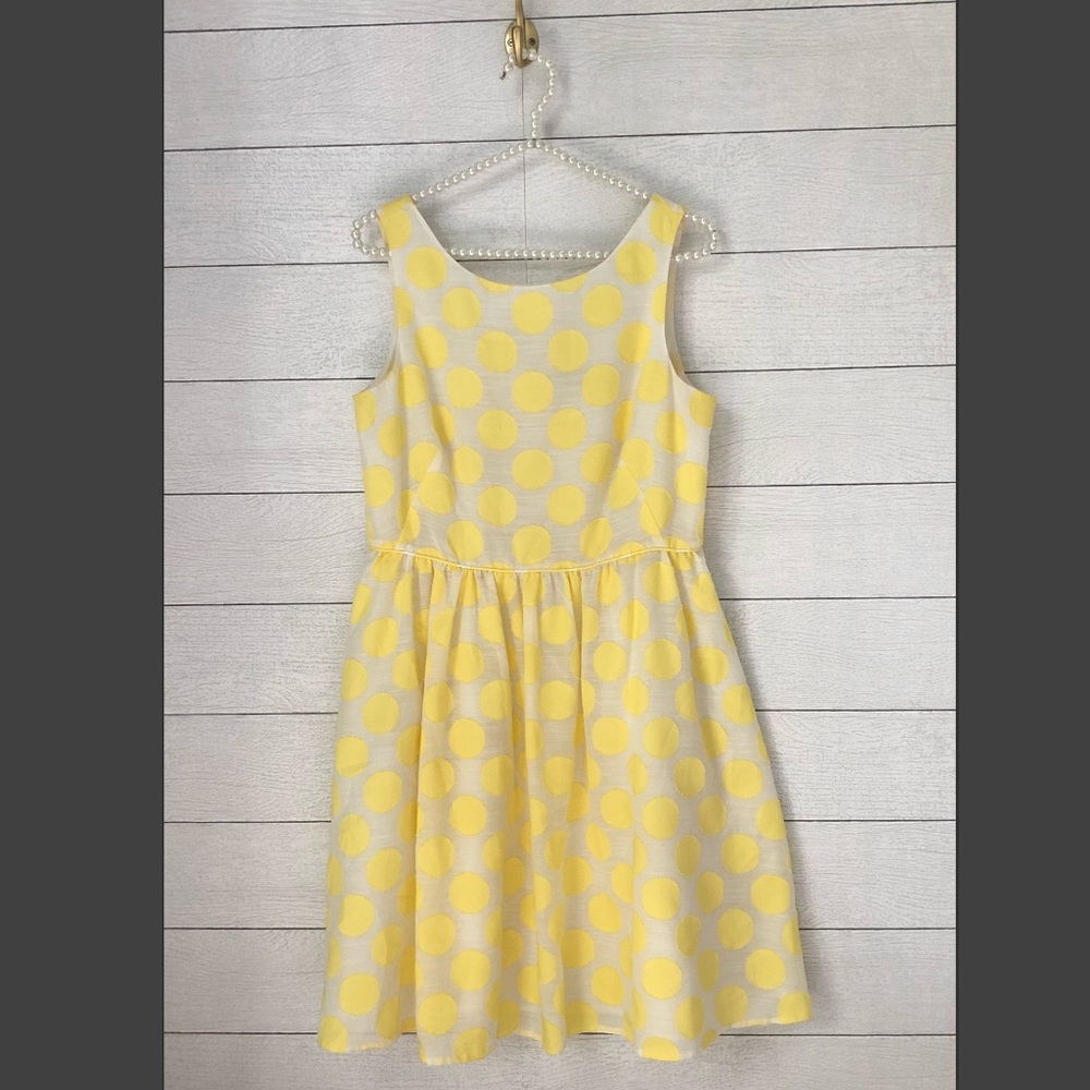 Loft Yellow polka dot dress! Size 10P